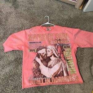 Coral Graphic Kids Sweatshirt with Faithful 'Majestik Soul' Print